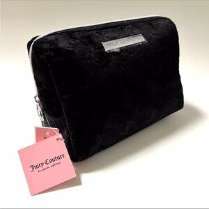 - NWT JUICY COUTURE Velour Cosmetics Bag Toiletries Makeup Case black logo